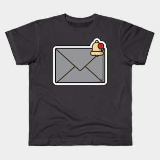 Mail Envelope with Notification New Message Sticker vector illustration. Office equipment icon concept. Office email letter in envelope sticker vector design with shadow. Kids T-Shirt